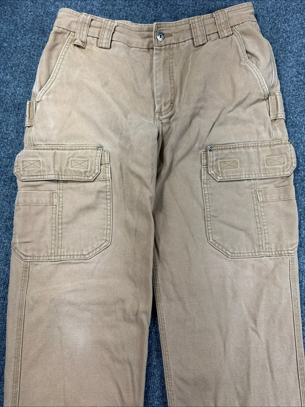 Duluth Trading Co Cargo Pants Mens 34x32 Tan Flex Fire Hose Workwear Utility